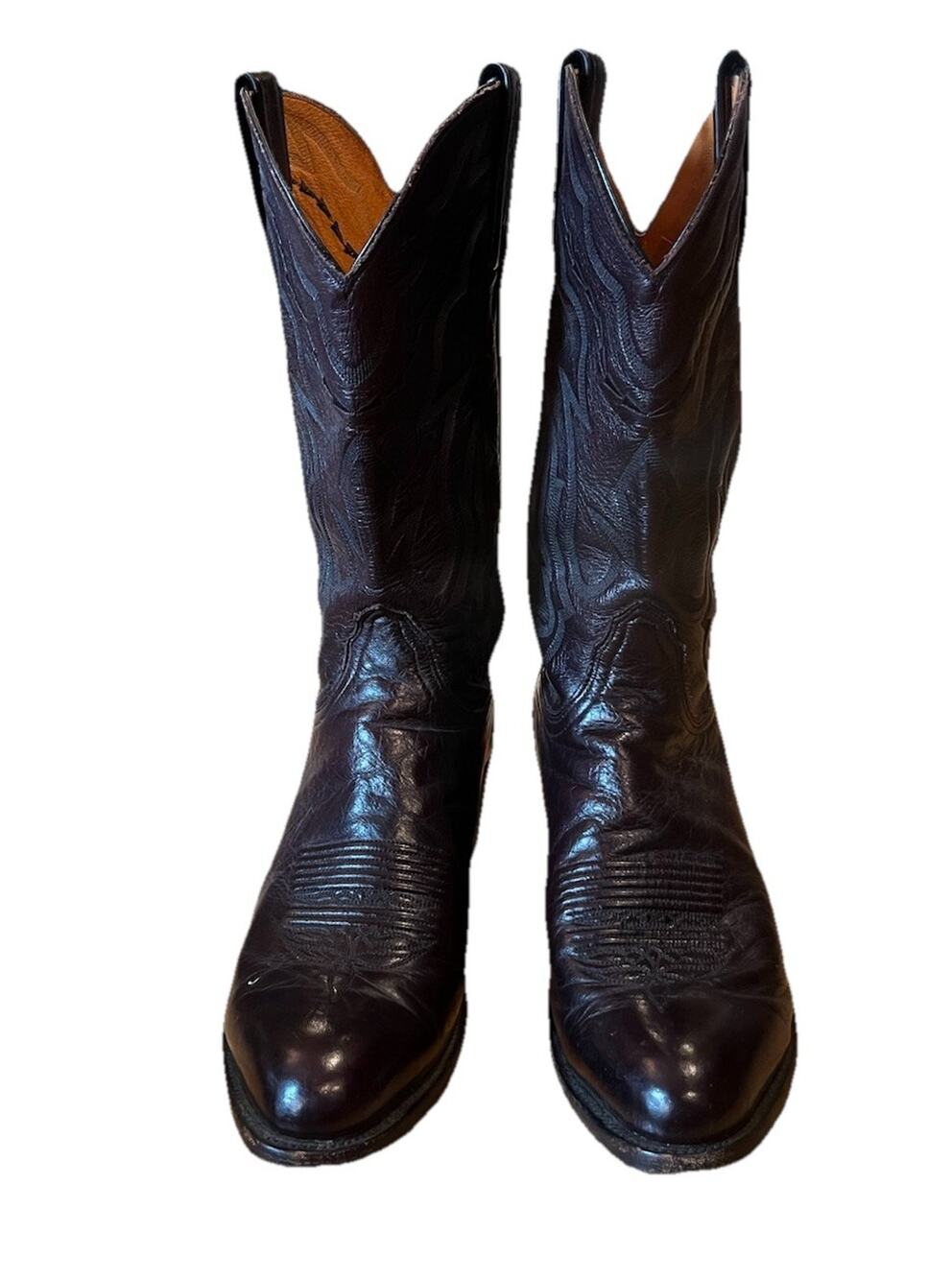 Lucchese 2000 Dark Brown Western T3095R4 Cowboy Boots Men's Size 10